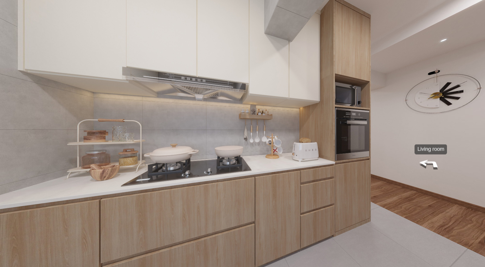 Home Hut Interior - Minimalistic / Scandinavian - Kitchen - New HDB - $33,000