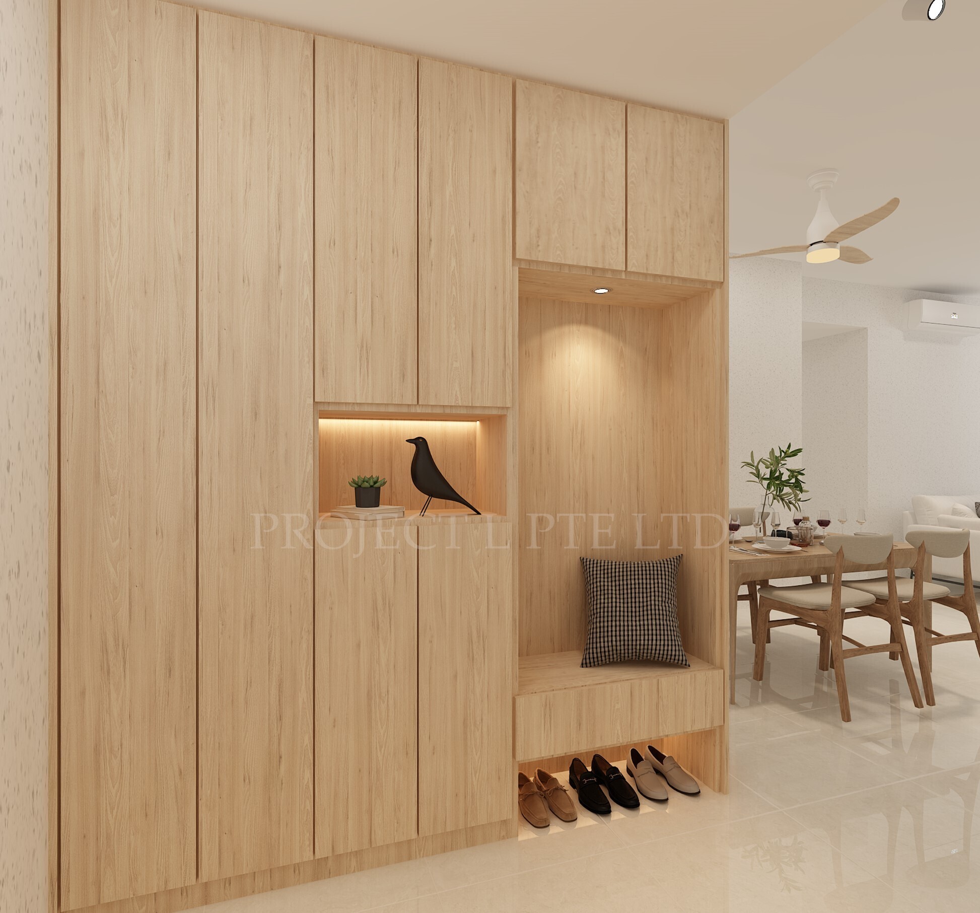 Pachira Tree Interiors - Minimalistic / Scandinavian - Foyer Area - New Condo - $45,000