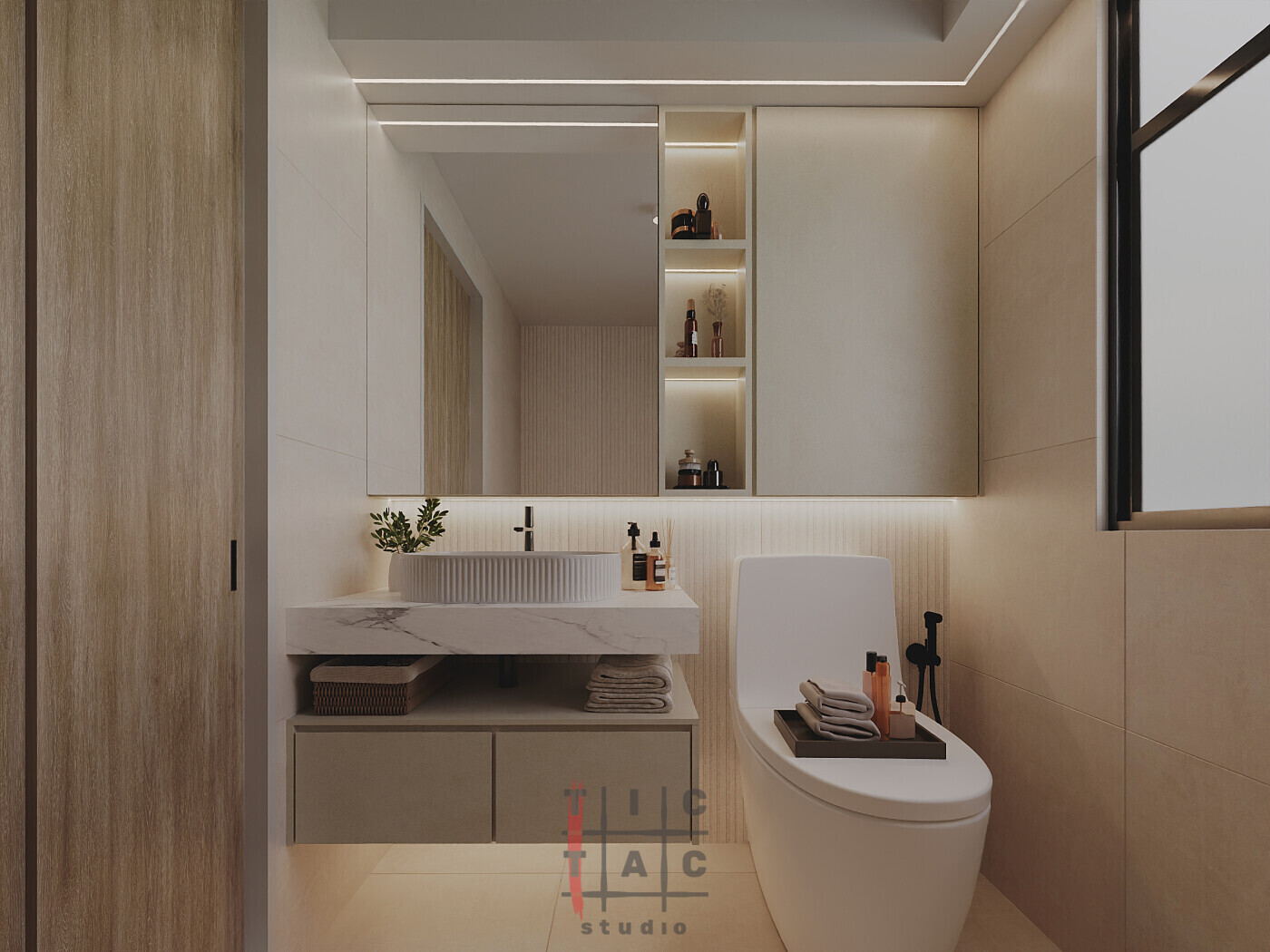 De Style Interior - Minimalistic / Scandinavian - Master toilet - New HDB - $65,000