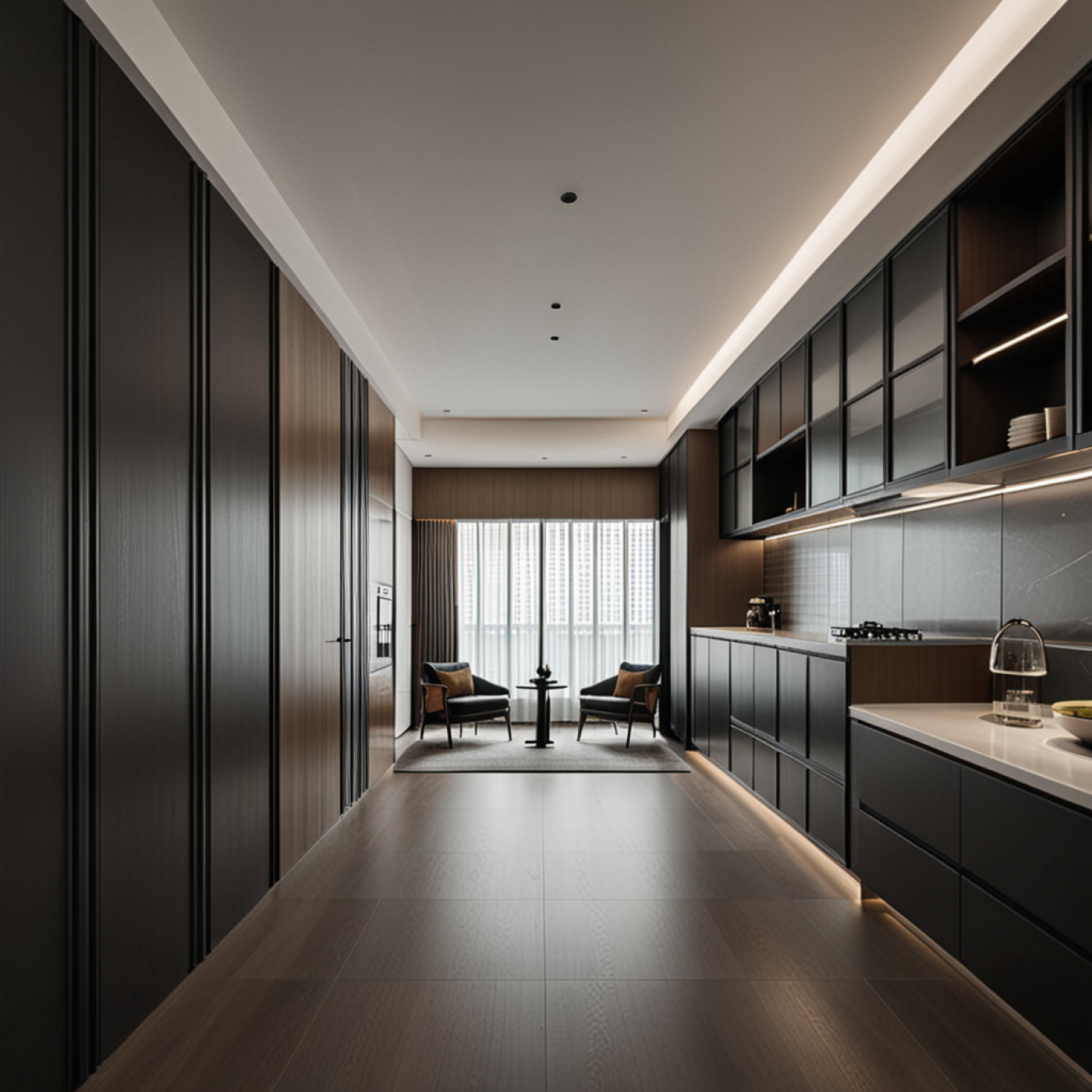 Blackwoods Interior - Black & White - kitchen - Resale Condo - $76,000